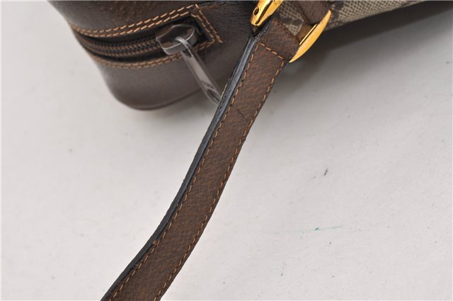 Authentic GUCCI Web Sherry Line Shoulder Bag GG PVC Leather Brown Junk 2063G