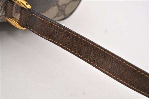 Authentic GUCCI Web Sherry Line Shoulder Bag GG PVC Leather Brown Junk 2063G