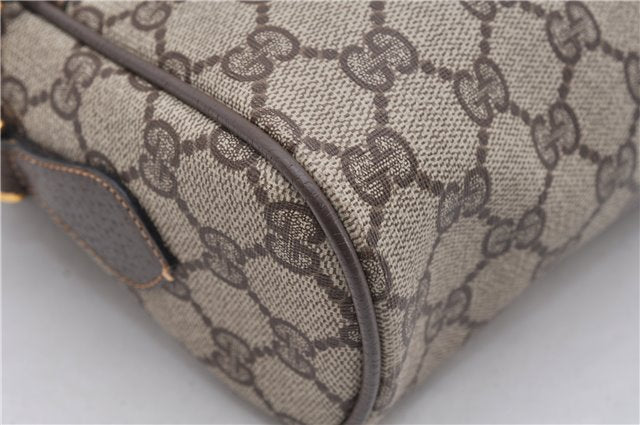 Authentic GUCCI Web Sherry Line Shoulder Bag GG PVC Leather Brown Junk 2063G