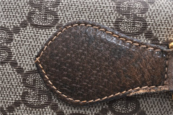 Authentic GUCCI Web Sherry Line Shoulder Bag GG PVC Leather Brown Junk 2063G