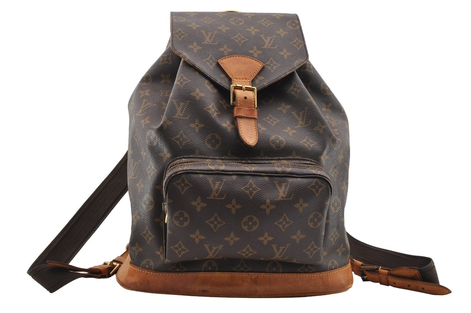 Authentic Louis Vuitton Monogram Montsouris GM Backpack M51135 LV 2063I