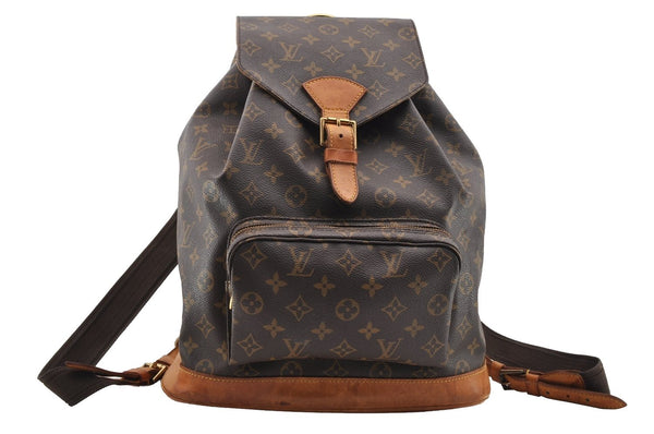 Authentic Louis Vuitton Monogram Montsouris GM Backpack M51135 LV 2063I