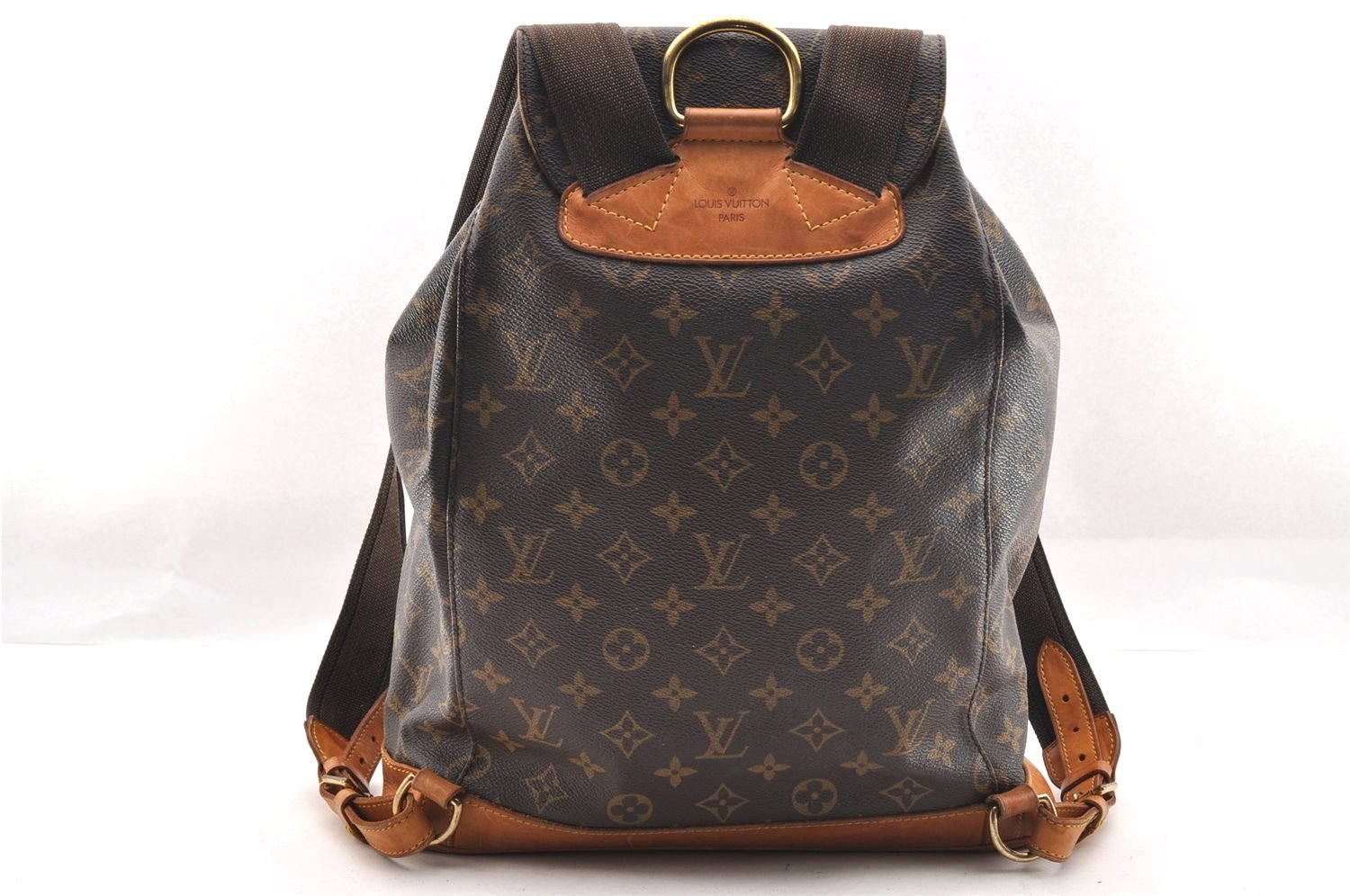 Authentic Louis Vuitton Monogram Montsouris GM Backpack M51135 LV 2063I