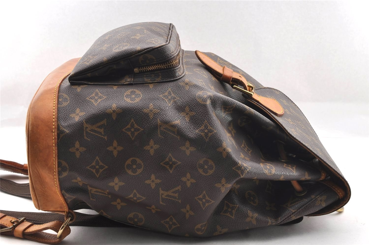 Authentic Louis Vuitton Monogram Montsouris GM Backpack M51135 LV 2063I