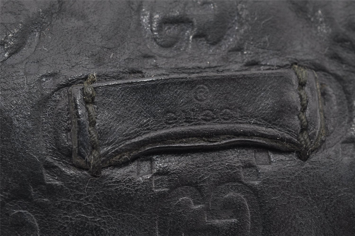 Authentic GUCCI Guccissima GG Leather Shoulder Cross Body Bag 201447 Black 2067I