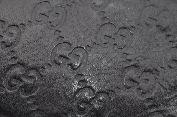 Authentic GUCCI Guccissima GG Leather Shoulder Cross Body Bag 201447 Black 2067I