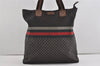 Authentic GUCCI Vintage Diamante Hand Tote Bag Nylon Leather 268112 Brown 2069I