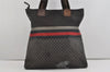 Authentic GUCCI Vintage Diamante Hand Tote Bag Nylon Leather 268112 Brown 2069I