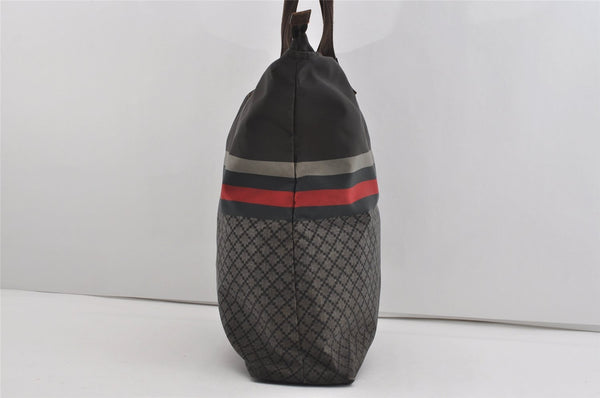 Authentic GUCCI Vintage Diamante Hand Tote Bag Nylon Leather 268112 Brown 2069I