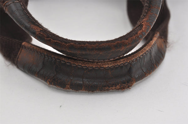 Authentic GUCCI Vintage Diamante Hand Tote Bag Nylon Leather 268112 Brown 2069I