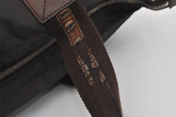 Authentic GUCCI Vintage Diamante Hand Tote Bag Nylon Leather 268112 Brown 2069I