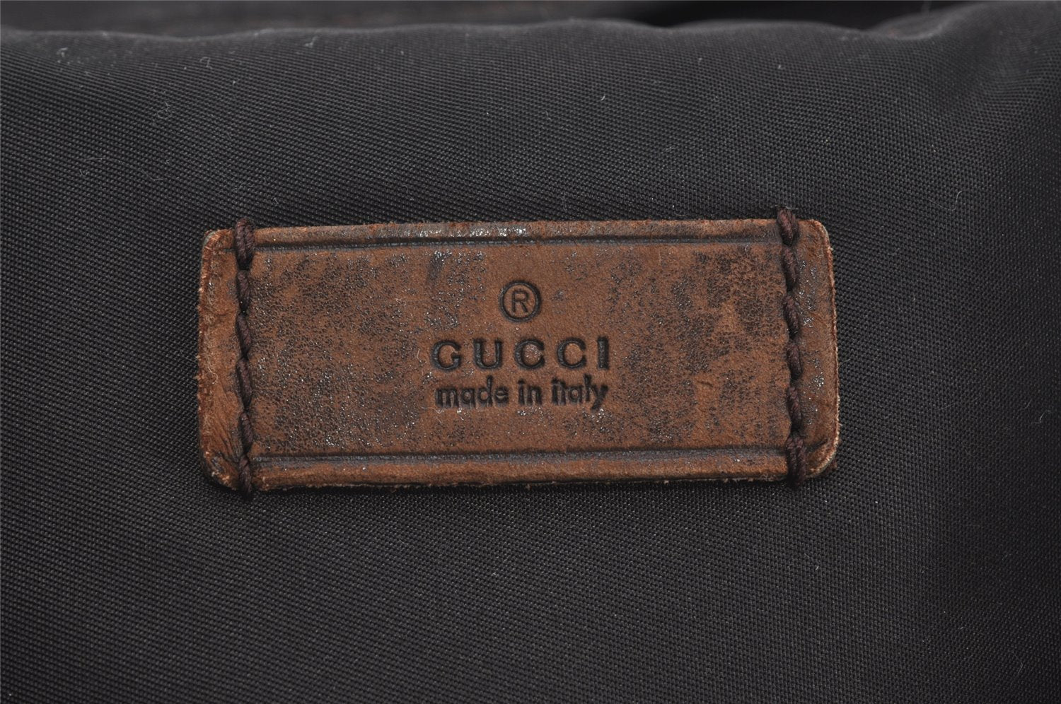 Authentic GUCCI Vintage Diamante Hand Tote Bag Nylon Leather 268112 Brown 2069I