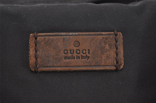 Authentic GUCCI Vintage Diamante Hand Tote Bag Nylon Leather 268112 Brown 2069I