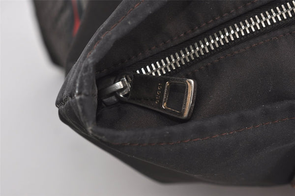 Authentic GUCCI Vintage Diamante Hand Tote Bag Nylon Leather 268112 Brown 2069I