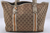 GUCCI Sherry Line Shoulder Tote Bag GG Canvas Leather 139260 Brown Ivory 2070D