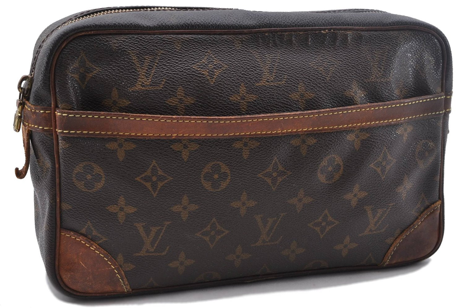 Authentic Louis Vuitton Monogram Compiegne 28 Clutch Hand Bag M51845 LV 2071D