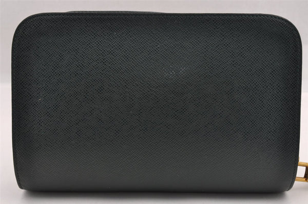 Authentic Louis Vuitton Taiga Baikal Clutch Bag Green M30184 LV 2071I