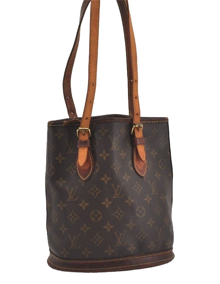 Authentic Louis Vuitton Monogram Bucket PM Shoulder Tote Bag M42238 LV 2072I