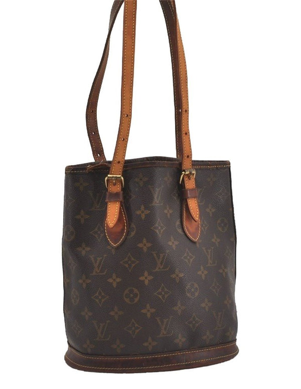 Authentic Louis Vuitton Monogram Bucket PM Shoulder Tote Bag M42238 LV 2072I