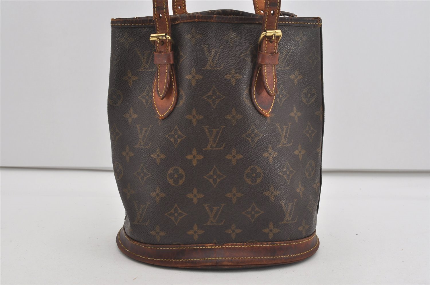 Authentic Louis Vuitton Monogram Bucket PM Shoulder Tote Bag M42238 LV 2072I