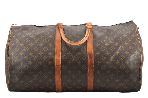 Authentic Louis Vuitton Monogram Keepall 55 Travel Boston Bag Old Model LV 2074I