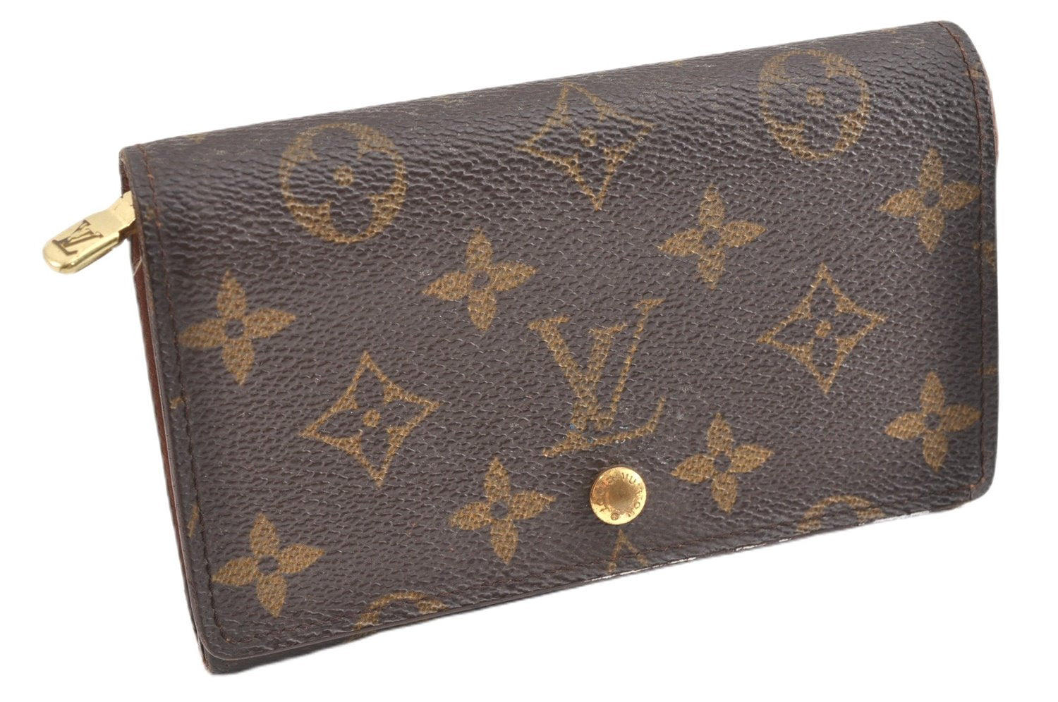 Auth Louis Vuitton Monogram Porte Monnaie Billets Tresor Wallet M61730 LV 2075G