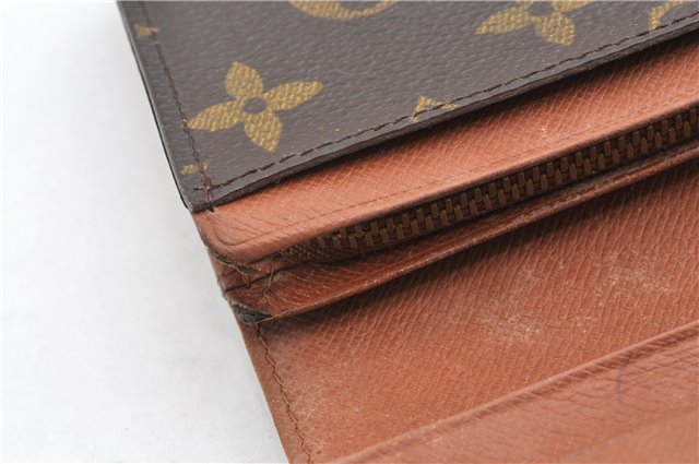 Auth Louis Vuitton Monogram Porte Monnaie Billets Tresor Wallet M61730 LV 2075G