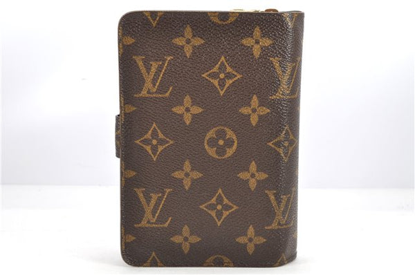 Authentic Louis Vuitton Monogram Porte Papier Zip Bifold Wallet M61207 LV 2076G