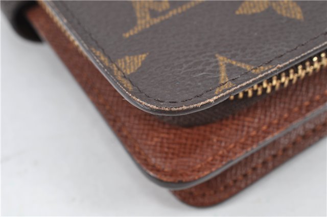 Authentic Louis Vuitton Monogram Porte Papier Zip Bifold Wallet M61207 LV 2076G