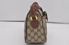 Authentic GUCCI Web Sherry Line Shoulder Cross Bag GG PVC Leather Brown 2077I