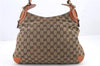 Authentic GUCCI Horsebit Shoulder Hand Bag GG Canvas Leather 145826 Brown 2078D