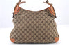 Authentic GUCCI Horsebit Shoulder Hand Bag GG Canvas Leather 145826 Brown 2078D