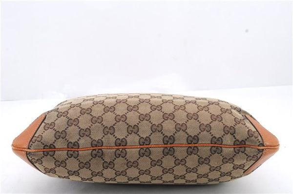 Authentic GUCCI Horsebit Shoulder Hand Bag GG Canvas Leather 145826 Brown 2078D