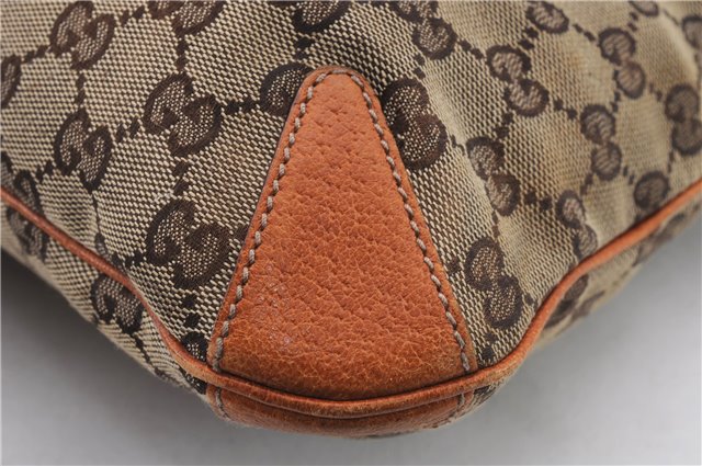 Authentic GUCCI Horsebit Shoulder Hand Bag GG Canvas Leather 145826 Brown 2078D