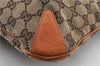 Authentic GUCCI Horsebit Shoulder Hand Bag GG Canvas Leather 145826 Brown 2078D