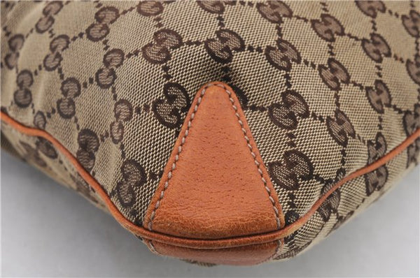 Authentic GUCCI Horsebit Shoulder Hand Bag GG Canvas Leather 145826 Brown 2078D