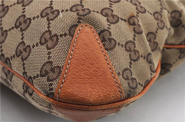 Authentic GUCCI Horsebit Shoulder Hand Bag GG Canvas Leather 145826 Brown 2078D