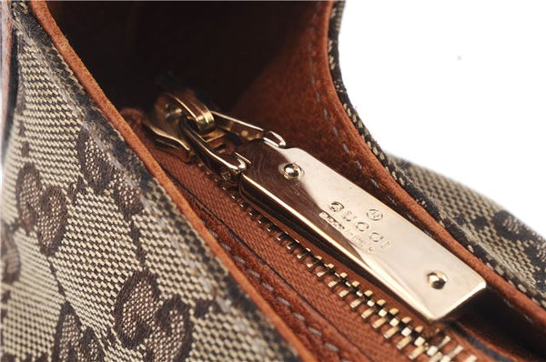 Authentic GUCCI Horsebit Shoulder Hand Bag GG Canvas Leather 145826 Brown 2078D
