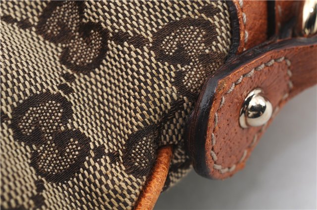 Authentic GUCCI Horsebit Shoulder Hand Bag GG Canvas Leather 145826 Brown 2078D