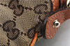Authentic GUCCI Horsebit Shoulder Hand Bag GG Canvas Leather 145826 Brown 2078D
