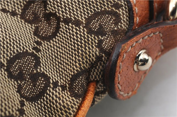 Authentic GUCCI Horsebit Shoulder Hand Bag GG Canvas Leather 145826 Brown 2078D