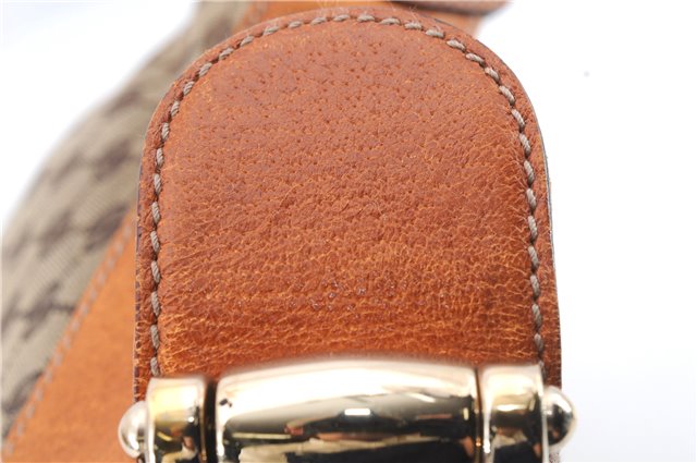 Authentic GUCCI Horsebit Shoulder Hand Bag GG Canvas Leather 145826 Brown 2078D