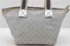 Authentic GUCCI Shoulder Tote Bag Purse GG Canvas Leather 131230 Silver 2079D