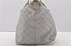 Authentic GUCCI Shoulder Tote Bag Purse GG Canvas Leather 131230 Silver 2079D