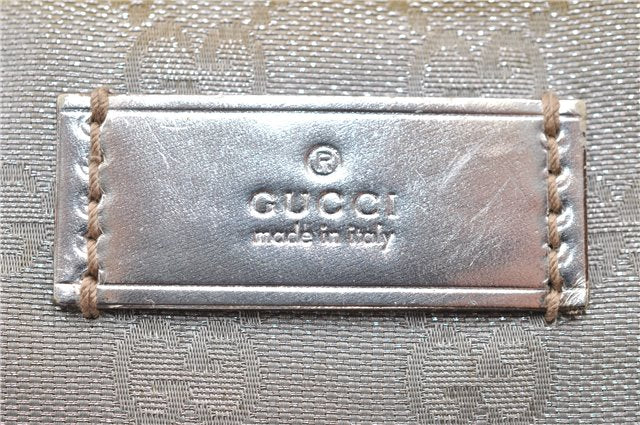 Authentic GUCCI Shoulder Tote Bag Purse GG Canvas Leather 131230 Silver 2079D