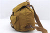 Authentic PRADA Nylon Leather Backpack Purse Khaki Green Brown 2080D