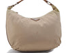 Authentic PRADA Nylon Leather Hand Shoulder Bag Purse Beige 2083D