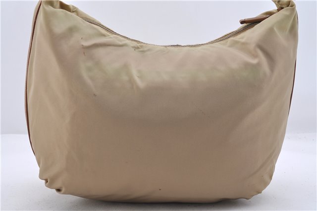 Authentic PRADA Nylon Leather Hand Shoulder Bag Purse Beige 2083D