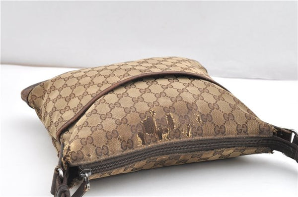 Authentic GUCCI Shoulder Cross Body Bag GG Canvas Leather 145857 Brown 2083G