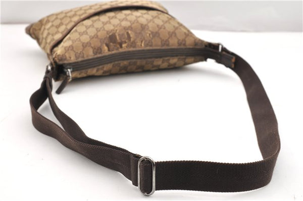 Authentic GUCCI Shoulder Cross Body Bag GG Canvas Leather 145857 Brown 2083G